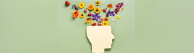Neurodiversity brain and mind with flowees coming blossoming